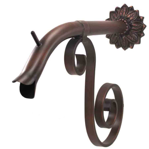 Courtyard Spout – Large w/ Nikila - Distressed Copper Finish - Right Profile View