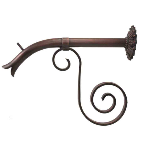 Courtyard Spout – Large w/ Nikila - Distressed Copper Finish - Right Side View