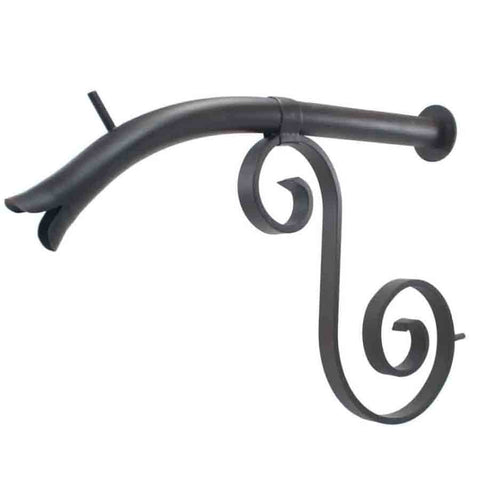 Courtyard Spout – Large w/ Mini Backplate Almost Black Finish Right Profile View 