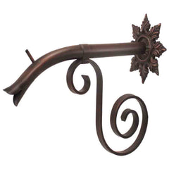 Courtyard Spout – Large w/ Normandy - Distressed Copper Finish Right Profile View