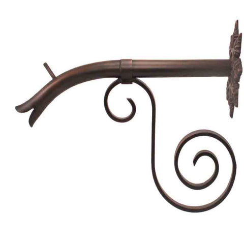 Courtyard Spout – Large w/ Normandy - Distressed Copper Finish Right Side View