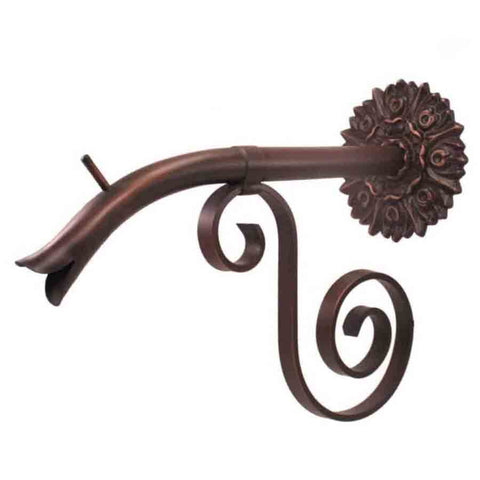 Courtyard Spout – Large w/ Versailles - Distressed Copper Finish Right Profile View