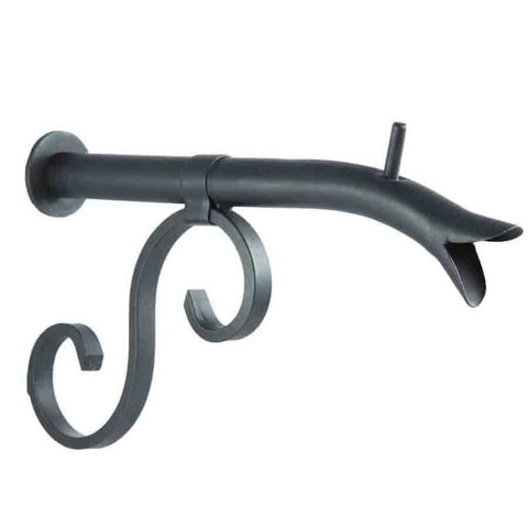 Courtyard Spout Small with Mini Backplate-Black Finish Right Profile View