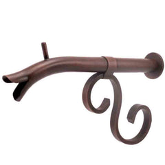 Courtyard Spout Small with Mini Backplate-Distressed Copper Finish Left Profile View