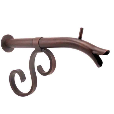 Courtyard Spout Small with Mini Backplate-Distressed Copper Finish Right Profile View