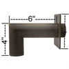 Image of Deco 90 Degree Downspout w/ Square Backplate – 1.5″ Oil Rubbed Bronze Finish Left Side View
