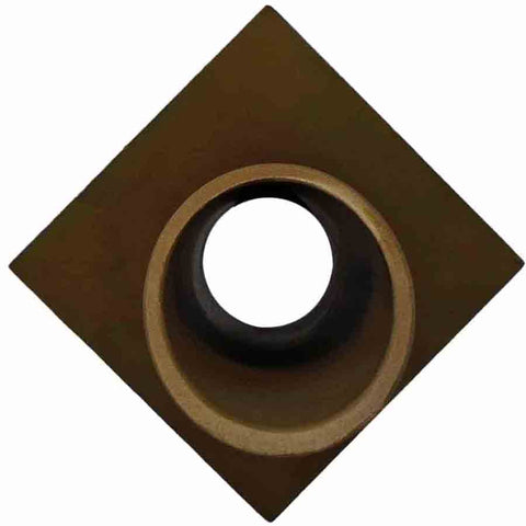 Deco Wall Scupper w/ Diamond Backplate – 1.5ʺ Oil Rubbed Bronze Finish Front Side View