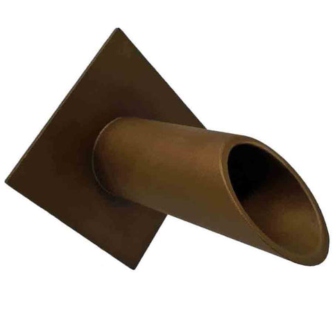 Deco Wall Scupper w/ Diamond Backplate – 1.5ʺ Oil Rubbed Bronze Finish Left Side View