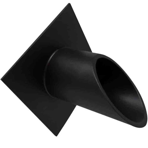 Deco Wall Scupper w/ Diamond Backplate – 2.5″ Black Finish Right Profile View