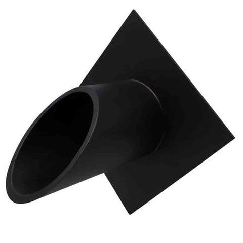 Deco Wall Scupper w/ Diamond Backplate – 2.5″ Black Finish Left Profile View