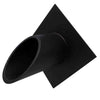 Image of Deco Wall Scupper w/ Diamond Backplate – 2.5″ Black Finish Left Profile View