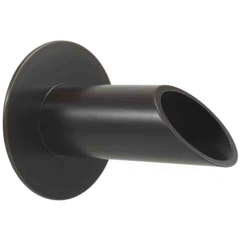 Deco Wall Scupper w/ Round Backplate – 1.5ʺ Almost Black Finish Left Side View