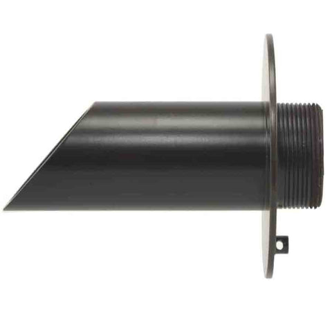 Deco Wall Scupper w/ Round Backplate – 1.5ʺ Almost Black Finish Right Side View