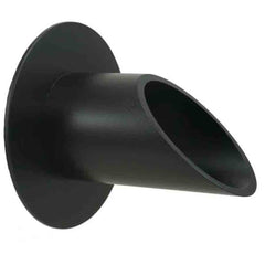 Deco Wall Scupper w/ Round Backplate – 2.5″ Black Finish Right Side View