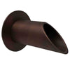 Image of Deco Wall Scupper w/ Round Backplate – 2.0″ Distressed Copper Finish Right Profile View