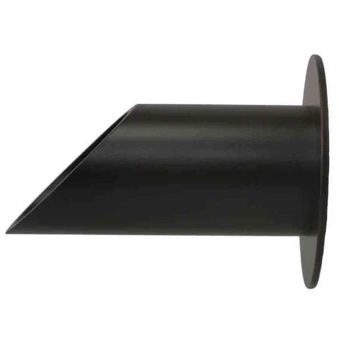 Deco Wall Scupper w/ Round Backplate – 2.0″ Oil Rubbed Bronze Finish Left Side View