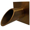 Image of Deco Wall Scupper w/ Square Backplate – 2.5″ Antique Bronze Finish Left Profile View