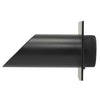 Image of Deco Wall Scupper w/Square Backplate – 2ʺ Black Finish Left Side View