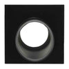 Image of Deco Wall Scupper w/Square Backplate – 2ʺ Black Finish Front Side View