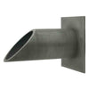 Image of Deco Wall Scupper w/Square Backplate – 2ʺ Brushed Pewter Finish Left Side View