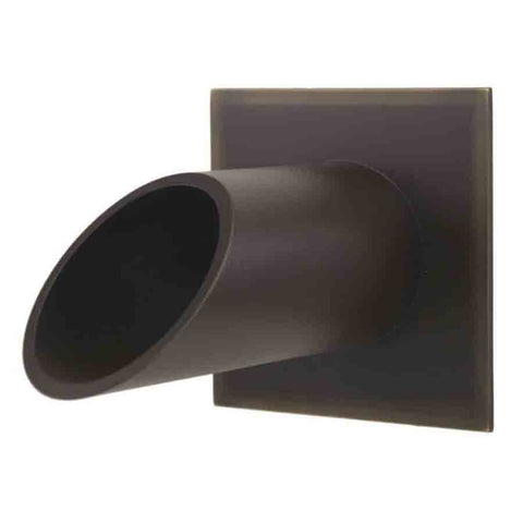 Deco Wall Scupper w/Square Backplate – 2ʺ Oil Rubbed Bronze Finish Left Side View