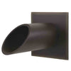 Image of Deco Wall Scupper w/Square Backplate – 2ʺ Oil Rubbed Bronze Finish Left Side View