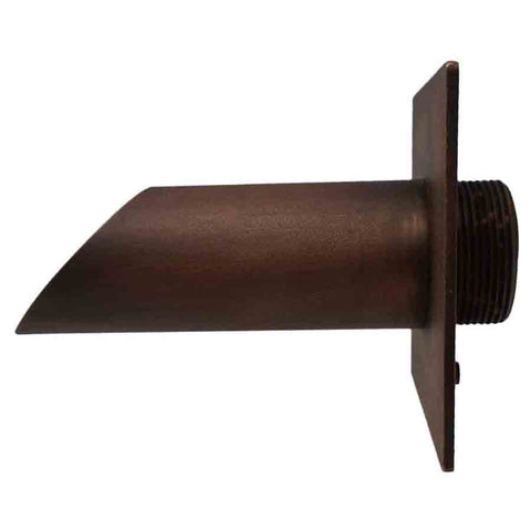 Deco Wall Scupper w/ Square Backplate – 1.5ʺ Distressed Copper Left Side View 