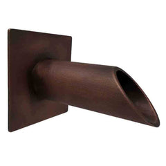 Deco Wall Scupper w/ Square Backplate – 1.5ʺ Distressed Copper Side View