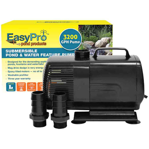 EasyPro Submersible Magnetic Drive Pump 3200 GPH with Attachment and Packaging