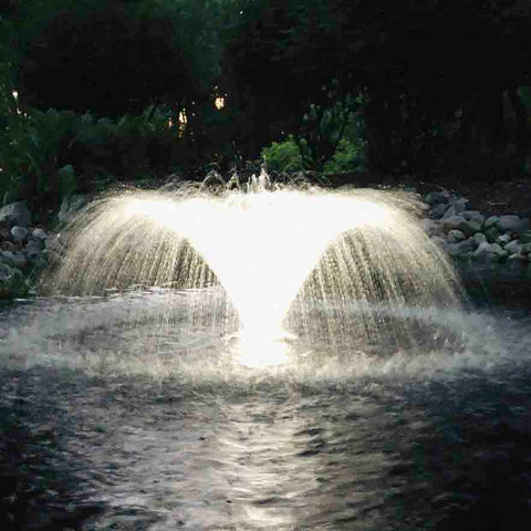 Easypro Mini Floating Fountain with Lights Sample Installation with Lights