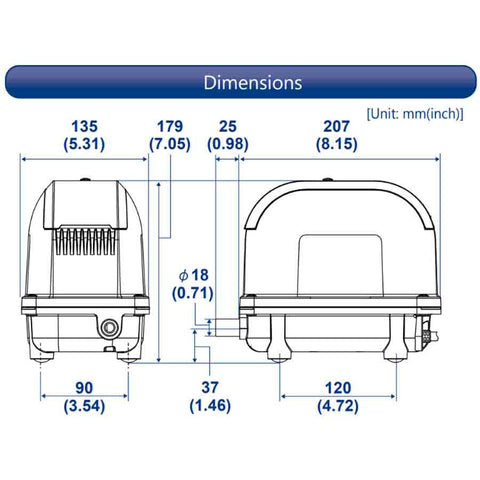 Hiblow WG-Series Linear Diaphragm Air Pumps for Ponds and Water Gardens