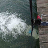 Image of The Power House Inc Ice Eater Dock Mount Attached to a Dock with Circulator running