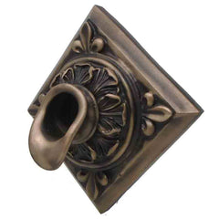 Black Oak Foundry Short Oak Leaf Scupper – Diamond Profile View Antique Brass Finish