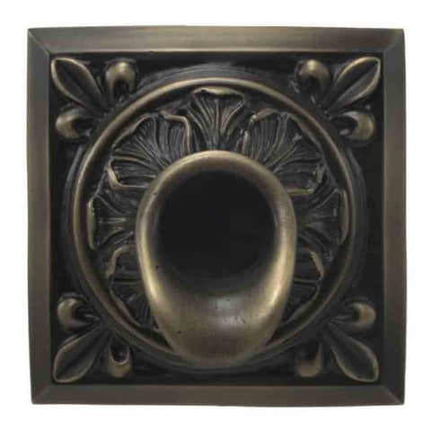Black Oak Foundry Short Oak Leaf Scupper – Square Oil Rubbed Bronze Finish Front View
