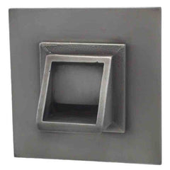 Black Oak Foundry Short Square Scupper with Square Backplate Brushed Pewter Antique Pewter Finish Front View