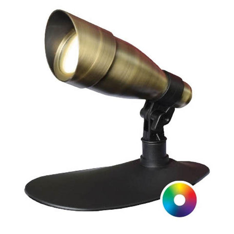 Anjon 9 Watt LED Color-Changing Spotlight Brass 9WCC