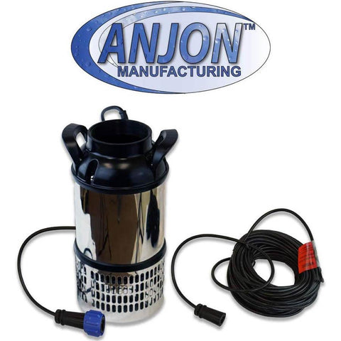 Anjon EcoFountain with 50' cord, Quick-Disconnect & 3 nozzles. ½hp AEF15000-50QD without Float