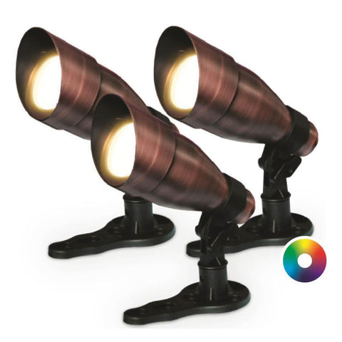 Anjon RGB Color-Changing LED Fountain Light Kit - (3) 9 Watt LED Color Changing Lights 3X9WCCFKIT100-BZ 3X9WCCFKIT200-BZ