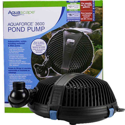 Aquascape AquaForce® 3600 Solids-Handling Pond Pump Unit and Packaging   91113