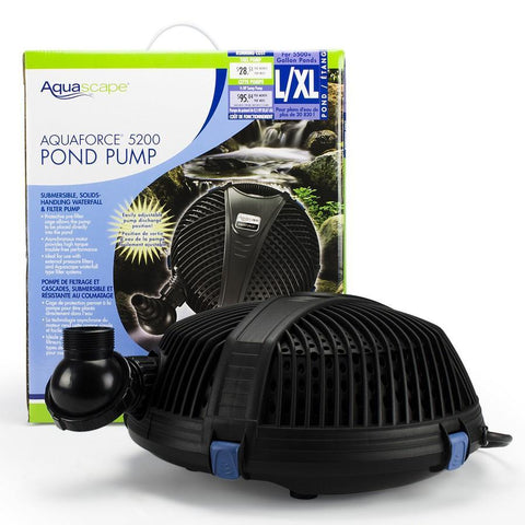 Aquascape AquaForce® 5200 Solids-Handling Pond Pump Unit and Packaging 91013