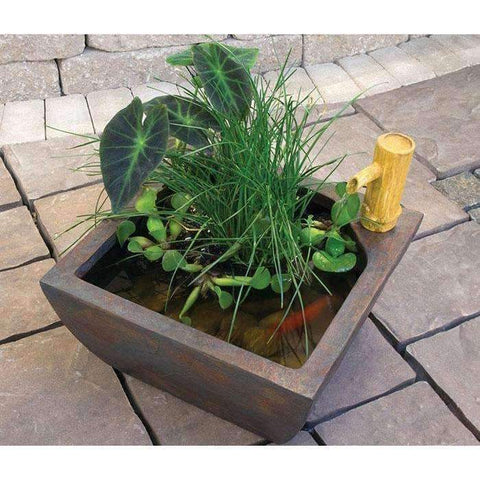 Aquascape Aquatic Patio Pond Water Garden with Bamboo Fountain Working with Plants in the Bowl 78197