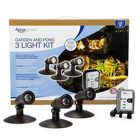 Aquascape LED Pond & Landscape Spotlight Kit 3 x 1-Watt Lights 84030-pond kit-Aquascape-Kinetic Water Features