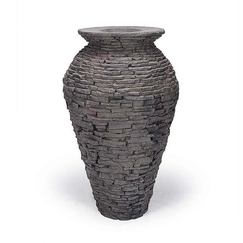 Aquascape Small Stacked Slate Urn Kit Showing the Urn alone 58064