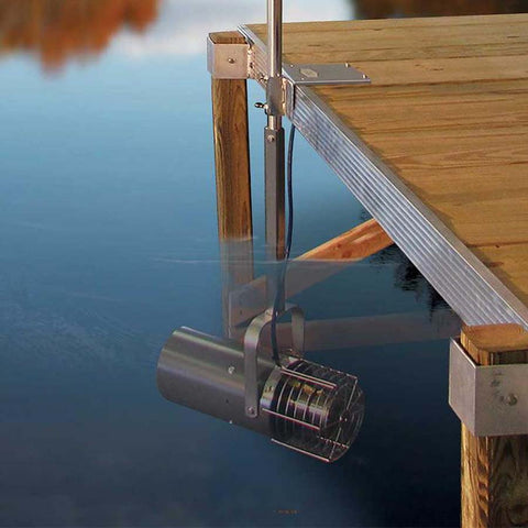 Scott Dock Plate Mount with an Aquasweep attached Connected to a Dock with a 