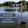 Image of Scott Dock Post Mounting Bracket for Aquasweep Shown with a Free Standing Post in a Pond 16501