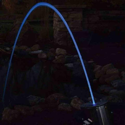 EasyPro Arching Laminar Flow Stream Fountain with Multi-Color LED and Remote Control ELN75 Sample Installation with Blue Light