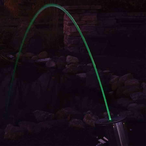 EasyPro Arching Laminar stream fountain kit with nozzle, 1000 gph pump and tubing ELN75K Sample Installation with Green Light