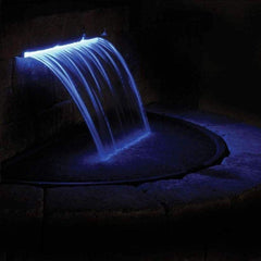Atlantic Water Gardens Colorfalls - Solid Color Sheer  Acrylic Waterfalls with Purple Colored Lights 