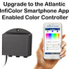 Image of Atlantic InfiColor Smartphone App Enabled Color Controller with 30 Watt Transformer 3 Ports CCSM30X3 Showing App on Phone