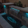 Image of Atlantic Water Gardens Spillway Splash Rings Sample Installation with Blue Lights